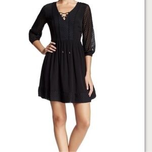 Jessica Simpson Black Lace-Up Dress